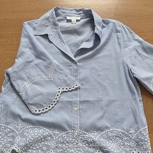 Beachlunchlounge Blue and White Striped Shirt